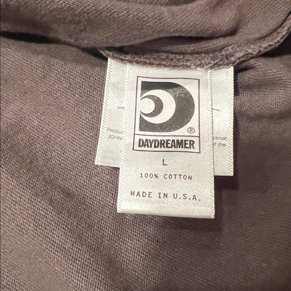 DAYDREAMER X FREE PEOPLE JOHNNY CASH brown/taupe 100% cotton GRAPHIC TSHIRT SZ L - Picture 4 of 10